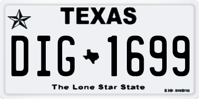 TX license plate DIG1699