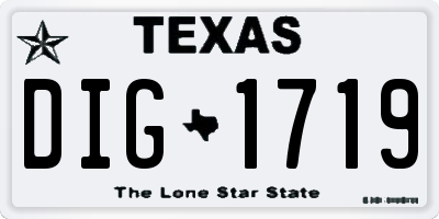 TX license plate DIG1719