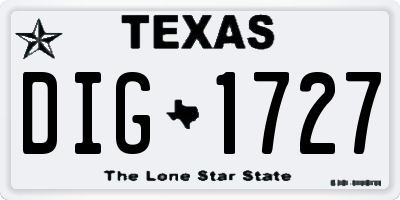 TX license plate DIG1727