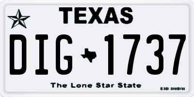 TX license plate DIG1737