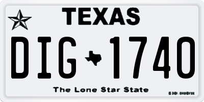 TX license plate DIG1740