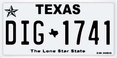 TX license plate DIG1741