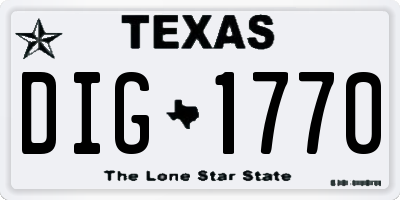 TX license plate DIG1770