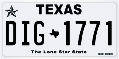 TX license plate DIG1771