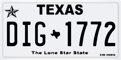 TX license plate DIG1772