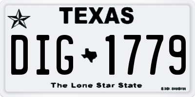 TX license plate DIG1779