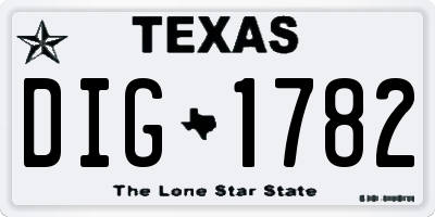 TX license plate DIG1782