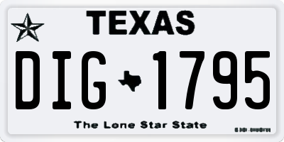 TX license plate DIG1795
