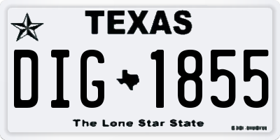 TX license plate DIG1855