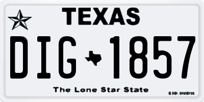 TX license plate DIG1857