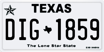 TX license plate DIG1859