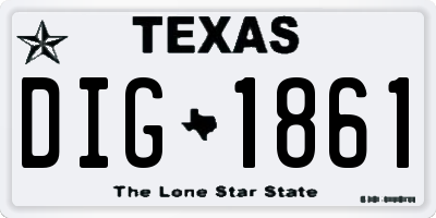 TX license plate DIG1861