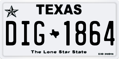 TX license plate DIG1864