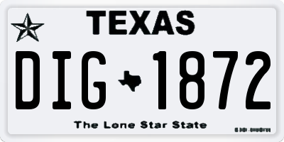 TX license plate DIG1872
