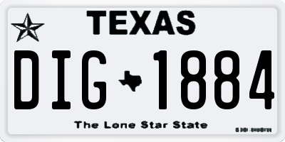 TX license plate DIG1884