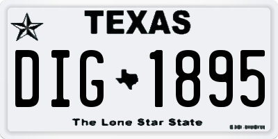 TX license plate DIG1895