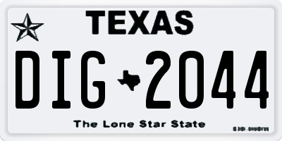 TX license plate DIG2044