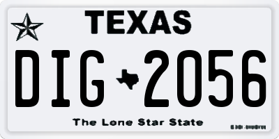 TX license plate DIG2056