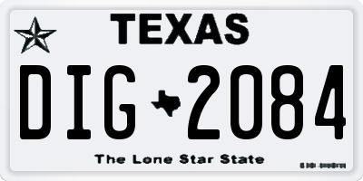 TX license plate DIG2084