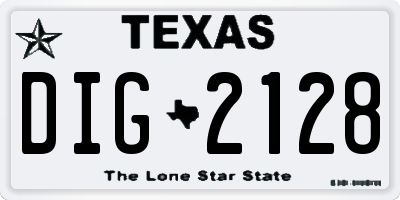 TX license plate DIG2128