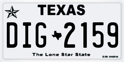 TX license plate DIG2159