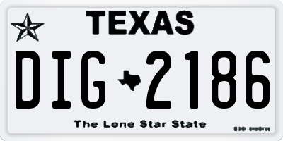 TX license plate DIG2186