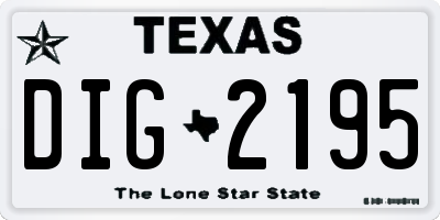 TX license plate DIG2195