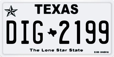 TX license plate DIG2199