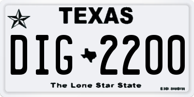TX license plate DIG2200