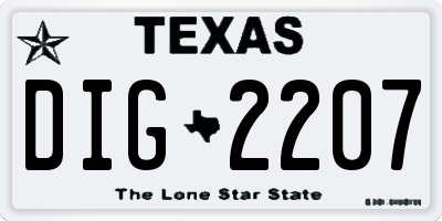 TX license plate DIG2207