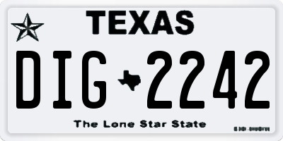 TX license plate DIG2242