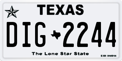 TX license plate DIG2244