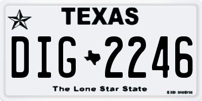 TX license plate DIG2246