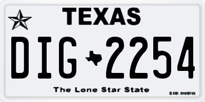 TX license plate DIG2254