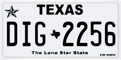 TX license plate DIG2256