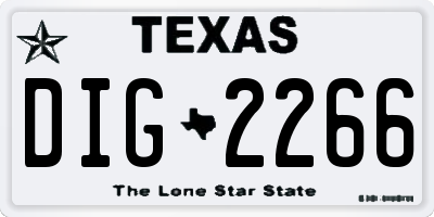 TX license plate DIG2266