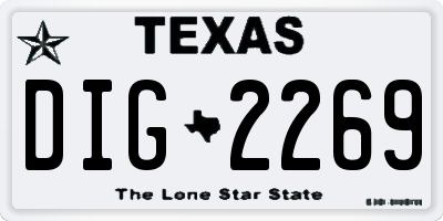 TX license plate DIG2269