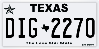 TX license plate DIG2270