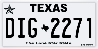 TX license plate DIG2271