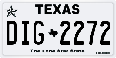 TX license plate DIG2272