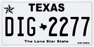 TX license plate DIG2277