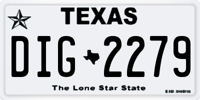 TX license plate DIG2279