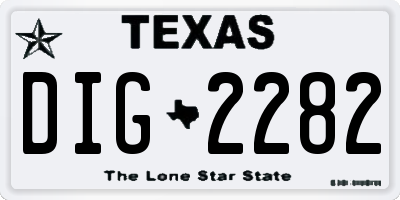 TX license plate DIG2282