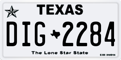 TX license plate DIG2284