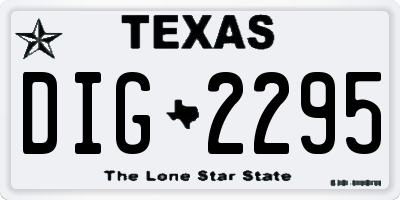 TX license plate DIG2295