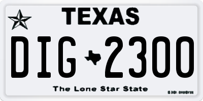 TX license plate DIG2300