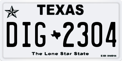 TX license plate DIG2304