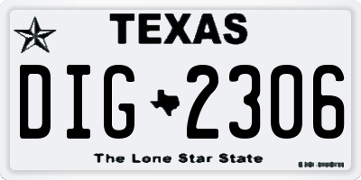 TX license plate DIG2306