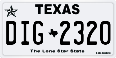 TX license plate DIG2320