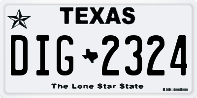 TX license plate DIG2324